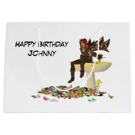 Irish Boy feiert op paddenstoel Gift Bag Groot Cadeauzakje