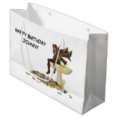 Irish Boy feiert op paddenstoel Gift Bag Groot Cadeauzakje (Voorkant Gekanteld)