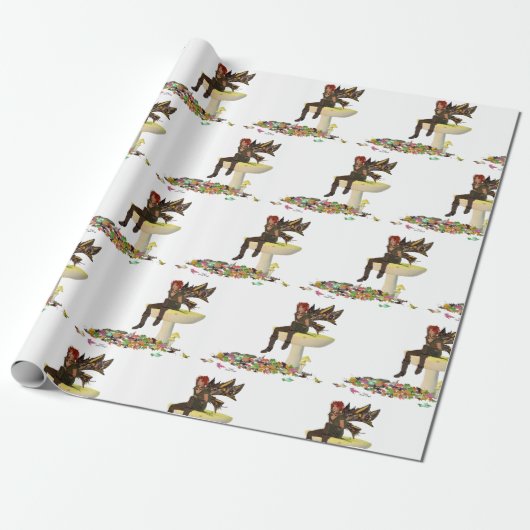 Irish Boy feily on paddenstoel wrapping paper Cadeaupapier (Uitgerold)