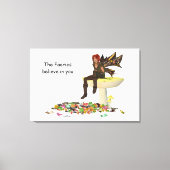 Irish Boy feiy on Mushroom Canvas Print (Voorkant)