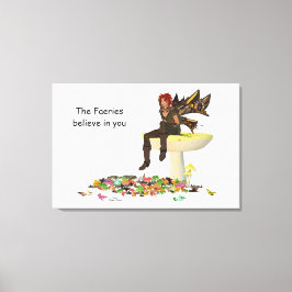 Irish Boy feiy on Mushroom Canvas Print