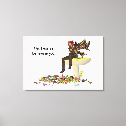 Irish Boy feiy on Mushroom Canvas Print (Voorkant)