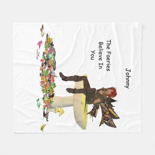 Irish Boy fey on Mushroom Fleece Blanket (Voorkant (Horizontaal))