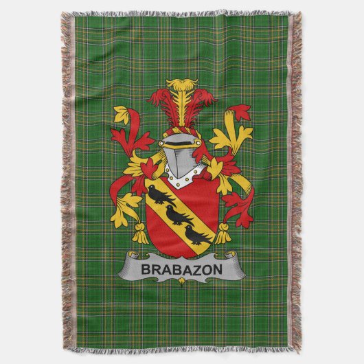 Irish Brabazon Coat of Arms Family Crest Ireland Deken (Voorkant Verticaal)