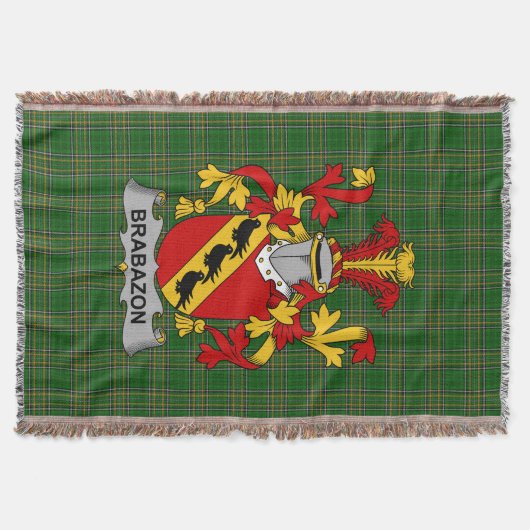 Irish Brabazon Coat of Arms Family Crest Ireland Deken (Voorkant)