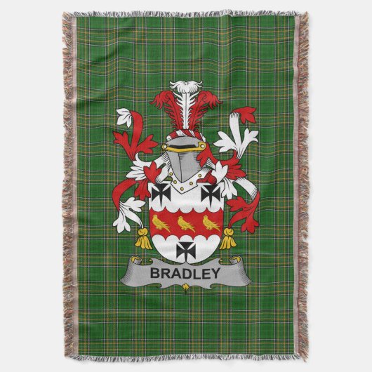 Irish Bradley Coat of Arms Family Crest Ireland Deken (Voorkant Verticaal)