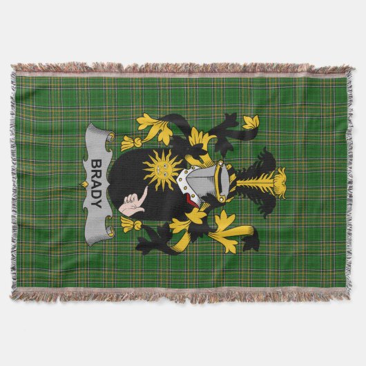 Irish Brady of McBrady Wapen van de familie Crest Deken (Voorkant)