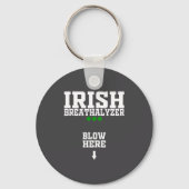 Irish Breathalyzer Blow Here Funny St Patricks Day Sleutelhanger (Voorkant)