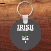 Irish Breathalyzer Blow Here Funny St Patricks Day Sleutelhanger (Voorkant)