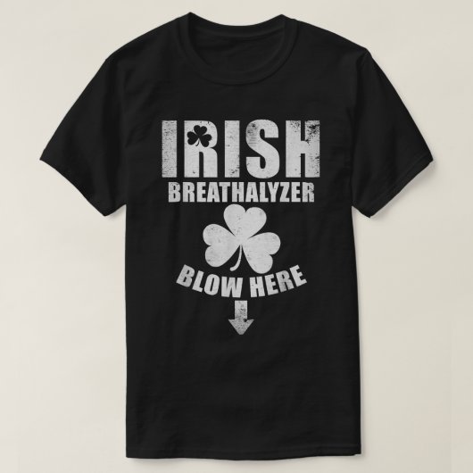 Irish Breathalyzer Blow here Funny St T-shirt (Design voorkant)