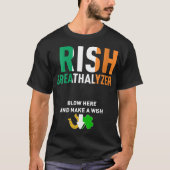 Irish Breathalyzer Blow Hier St. Patrick's Day Dri T-shirt (Voorkant)