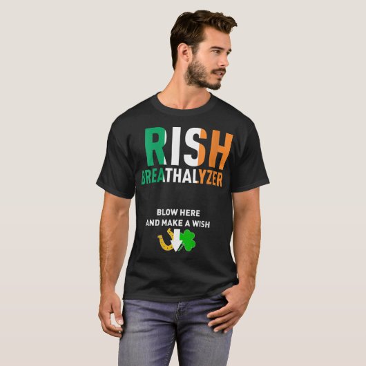Irish Breathalyzer Blow Hier St. Patrick's Day Dri T-shirt (Voorkant volledig)