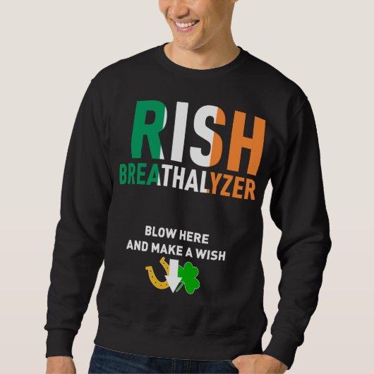 Irish Breathalyzer Blow Hier St. Patrick's Day Dri Trui (Voorkant)