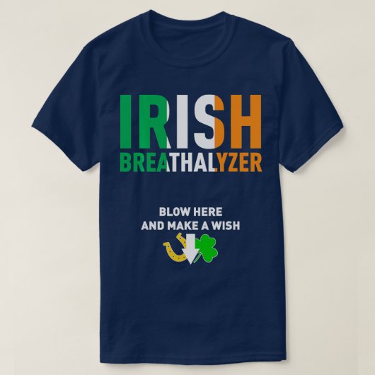Irish Breathalyzer Blow Hier St T-shirt (Design voorkant)
