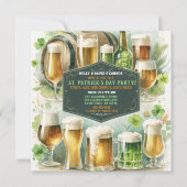 Irish Brews & Cheers St. Patrick's Day Party Kaart (Voorkant)