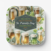 Irish Brews & Cheers St. Patrick's Day Party Papieren Bordje (Voorkant)