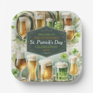 Irish Brews & Cheers St. Patrick's Day Party Papieren Bordje