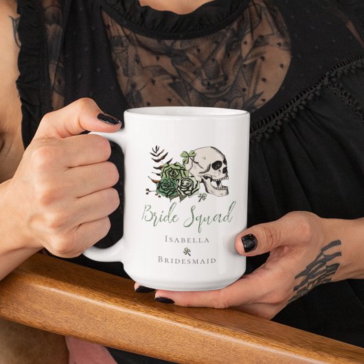 Irish Bride Squad Gothic Green Skull & Rozen Koffiemok