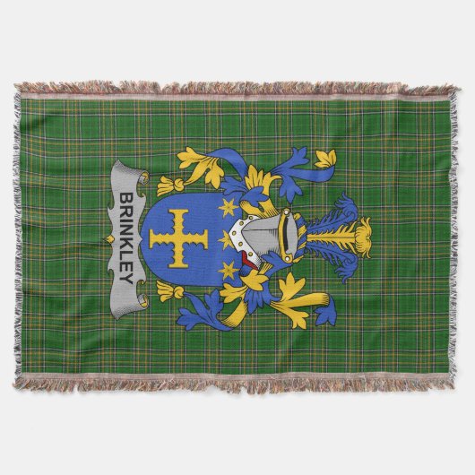 Irish Brinkley Coat of Arms Family Crest Ireland Deken (Voorkant)