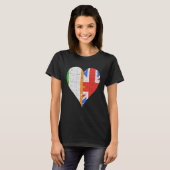 Irish British Flag Heart T-shirt (Voorkant volledig)