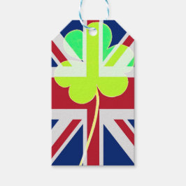 Irish British Flag Shamrock Clover St. Patrick UK Cadeaulabel