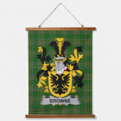 Irish Browne Coat of Arms Family Crest Hangend Wandkleed (Voorkant)