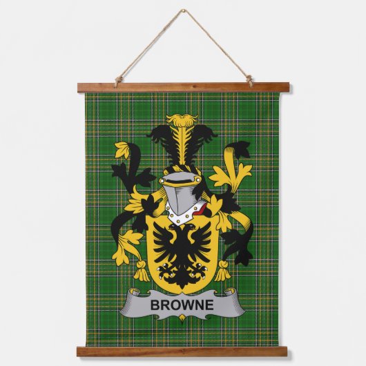 Irish Browne Coat of Arms Family Crest Hangend Wandkleed (Voorkant)