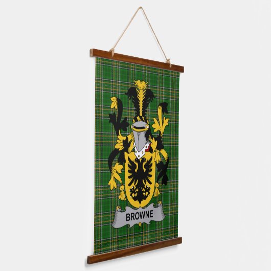 Irish Browne Coat of Arms Family Crest Hangend Wandkleed (Gebogen)