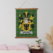 Irish Browne Coat of Arms Family Crest Hangend Wandkleed (Slaapkamer)