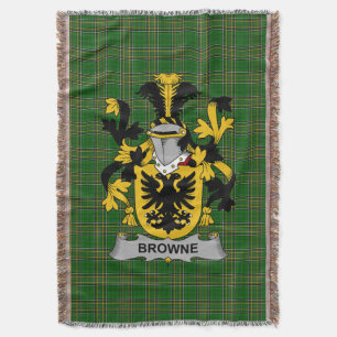 Irish Browne Coat of Arms Family Crest Ireland Deken