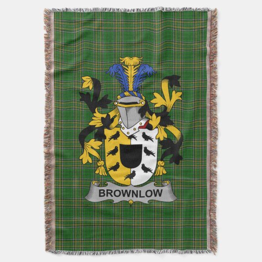 Irish Brownlow Coat of Arms Family Crest Ireland Deken (Voorkant Verticaal)