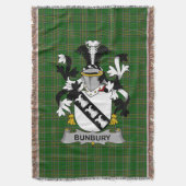Irish Bunbury Coat of Arms Family Crest Ireland Deken (Voorkant Verticaal)