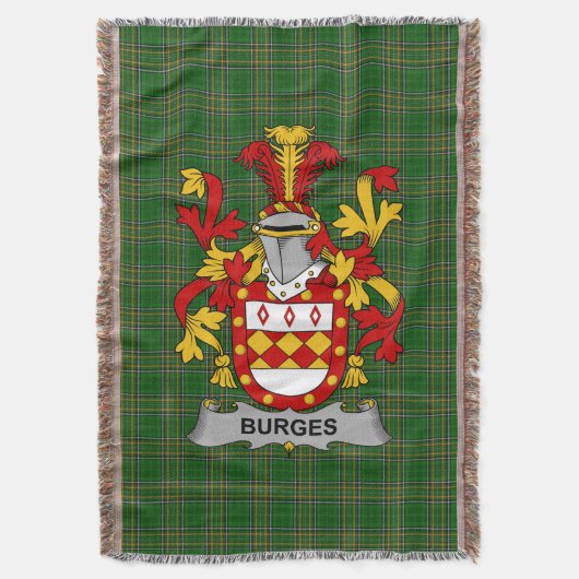Irish Burges Wapenschild Familie Crest Ierland Deken (Voorkant Verticaal)