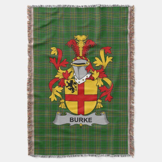 Irish Burke Coat of Arms Family Crest Ireland Deken (Voorkant Verticaal)