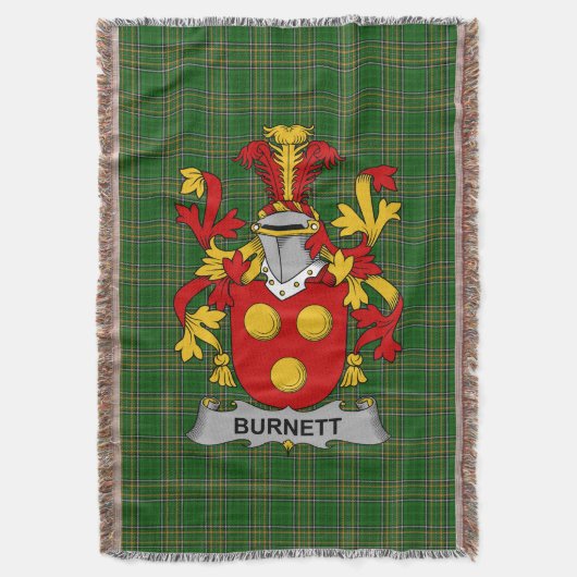 Irish Burnett Coat of Arms Family Crest Ireland Deken (Voorkant Verticaal)