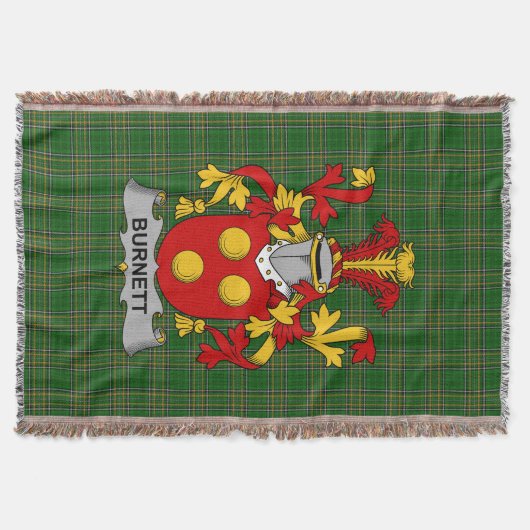 Irish Burnett Coat of Arms Family Crest Ireland Deken (Voorkant)
