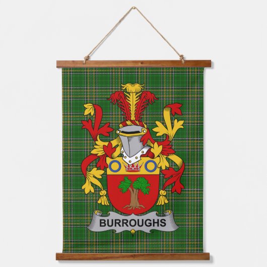 Irish Burroughs Coat of Arms Family Crest Hangend Wandkleed (Voorkant)