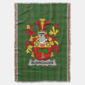 Irish Burroughs Coat of Arms Family Crest Ireland Deken (Voorkant Verticaal)