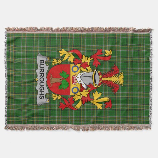 Irish Burroughs Coat of Arms Family Crest Ireland Deken (Voorkant)