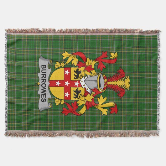Irish Burrowes Coat of Arms Family Crest Ireland Deken (Voorkant)