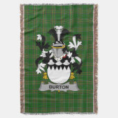 Irish Burton Coat of Arms Family Crest Ireland Deken (Voorkant Verticaal)