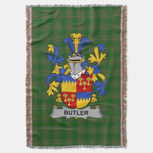 Irish Butler Coat of Arms Family Crest Ierland Deken (Voorkant Verticaal)