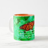 Irish Butterfly Blessing Tweekleurige Koffiemok (Voorkant links)