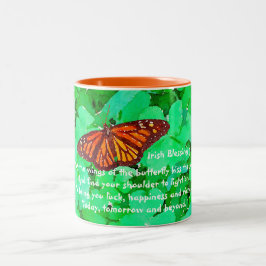 Irish Butterfly Blessing Tweekleurige Koffiemok