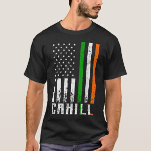 Irish CAHILL Family American Flag Ireland Vlag T-shirt