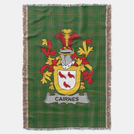 Irish Cairnes Wapen van de familie Crest Ierland Deken (Voorkant Verticaal)