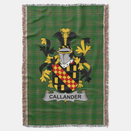 Irish Callander Coat of Arms Family Crest Ireland Deken (Voorkant Verticaal)