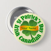 Irish Canadian St Patrick's Ronde Button 7,6 Cm (Voorkant /achterkant)