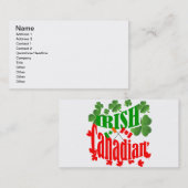 Irish Canadian Visitekaartje (Voorkant / Achterkant)