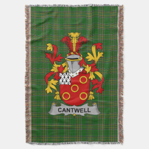 Irish Cantwell Coat of Arms Family Crest Ireland Deken